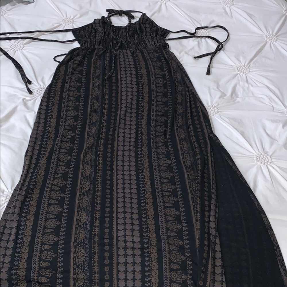 Black and brown maxi dress